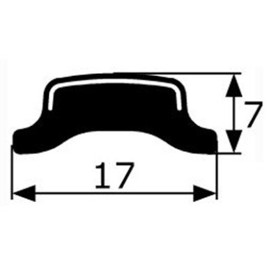 PERFIL PARABRISAS 7X17 (1 MT)
