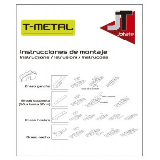 JT T-METAL ESCOBILLA LIMPIAPARABRISAS METALICA 38cm CJx1
