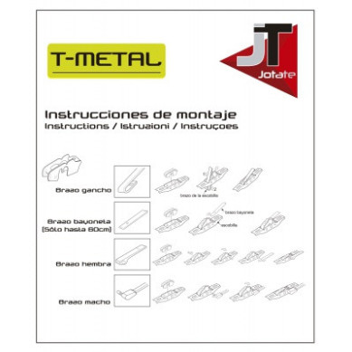 JT T-METAL ESCOBILLA LIMPIAPARABRISAS METALICA 38cm CJx1