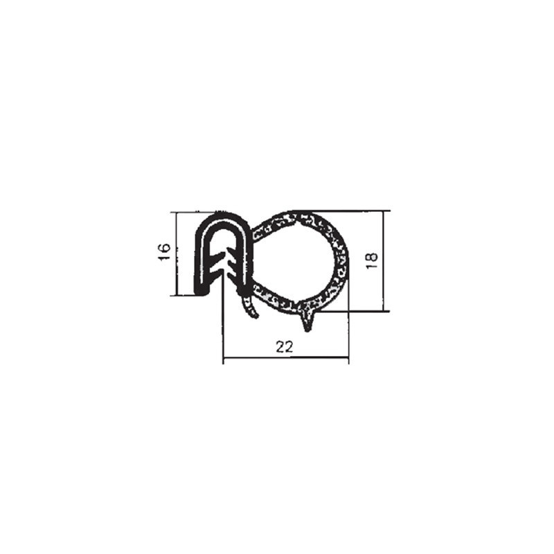 PERFIL CONTORNO PUERTAS 22 (1 MT)