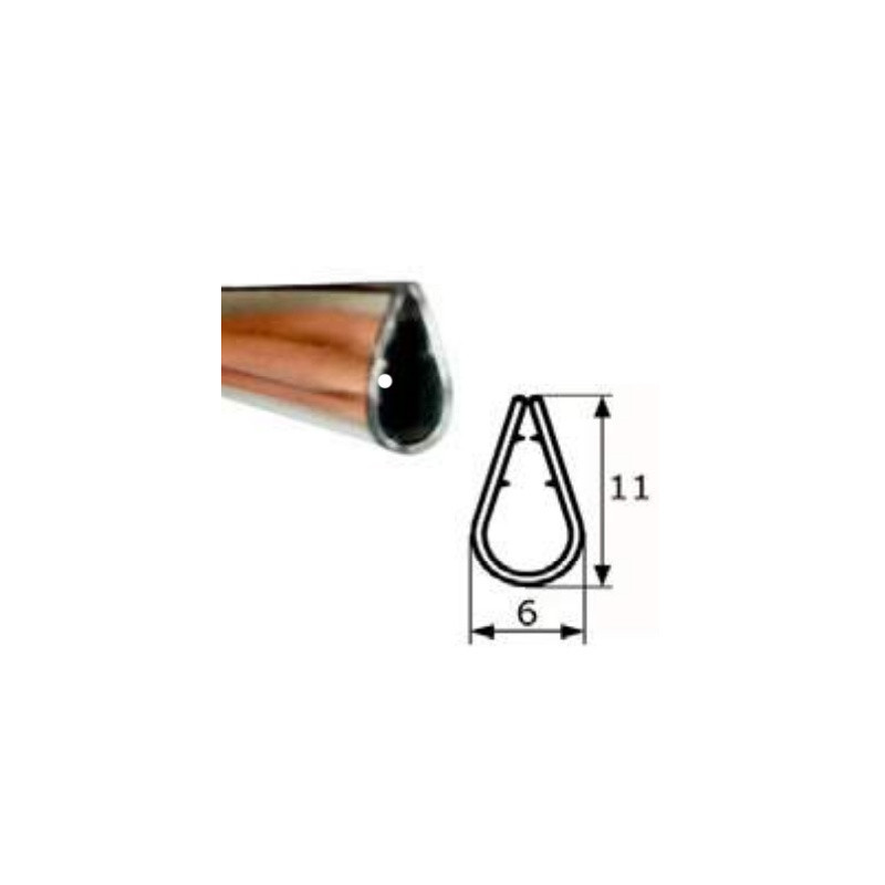 BURLETE PVC CROMADO ADHESIVO 11 (X MTS)