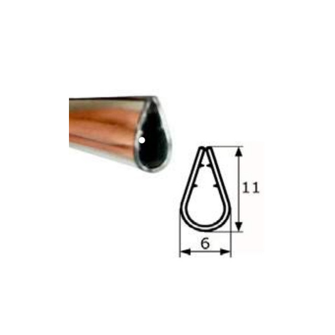 BURLETE PVC CROMADO ADHESIVO 11 (X MTS)