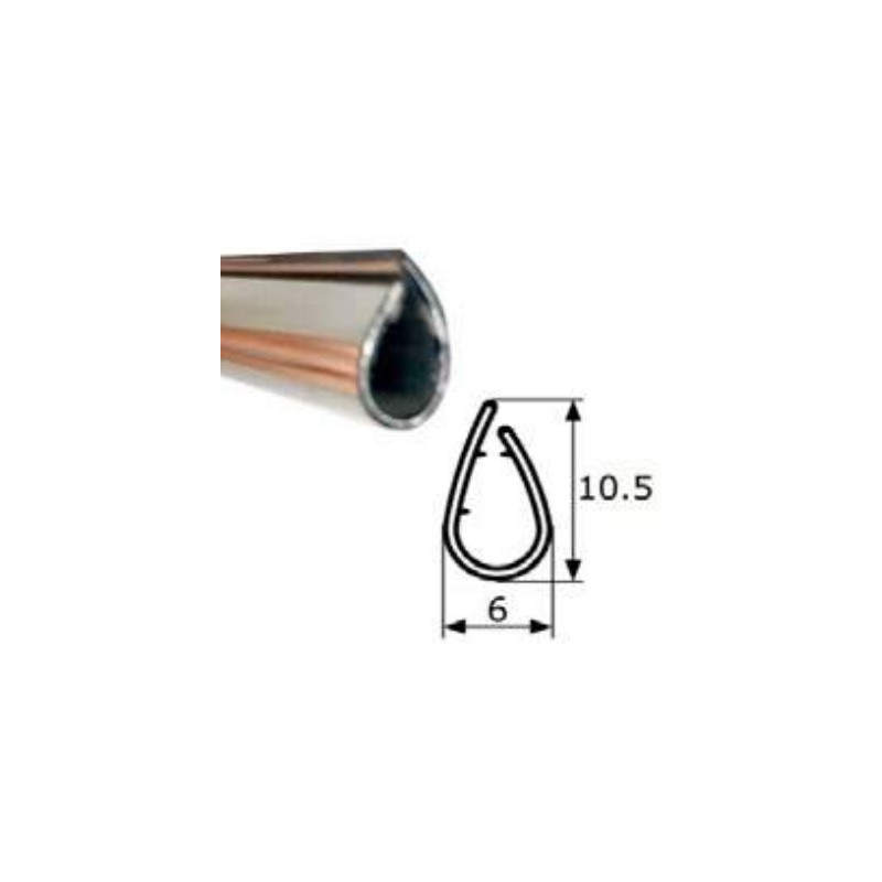 BURLETE PVC CROMADO ADHESIVO 10 ASIMETRICO (X MTS)