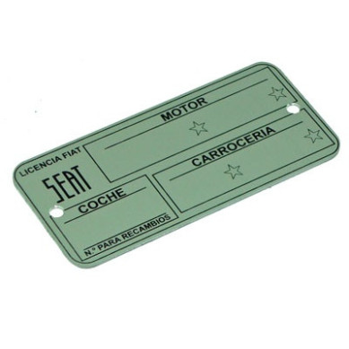PLACA IDENTIFICACION SEAT
