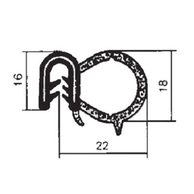 PERFIL CONTORNO PUERTAS 22 (1 MT)