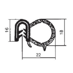 PERFIL CONTORNO PUERTAS 22 (1 MT)