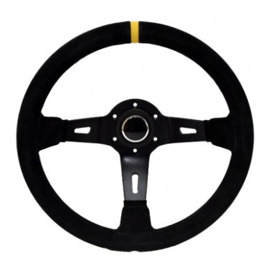 VOLANTE NEGRO RACING 330MM OFFSET 90MM
