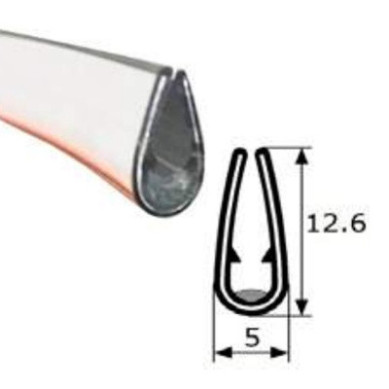 BURLETE PVC CROMADO ADHESIVO 12 (X MTS)