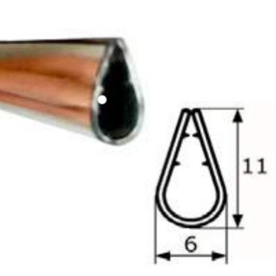 BURLETE PVC CROMADO ADHESIVO 11 (X MTS)