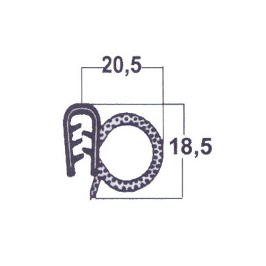 PERFIL CONTORNO PUERTAS 20 (1 MT)